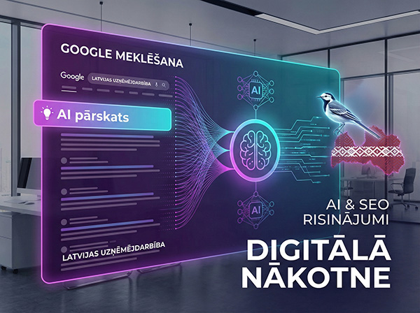 Mākslīgais intelekts un SEO optimizācija 2026 gadā - AI pārskati Google meklētājā